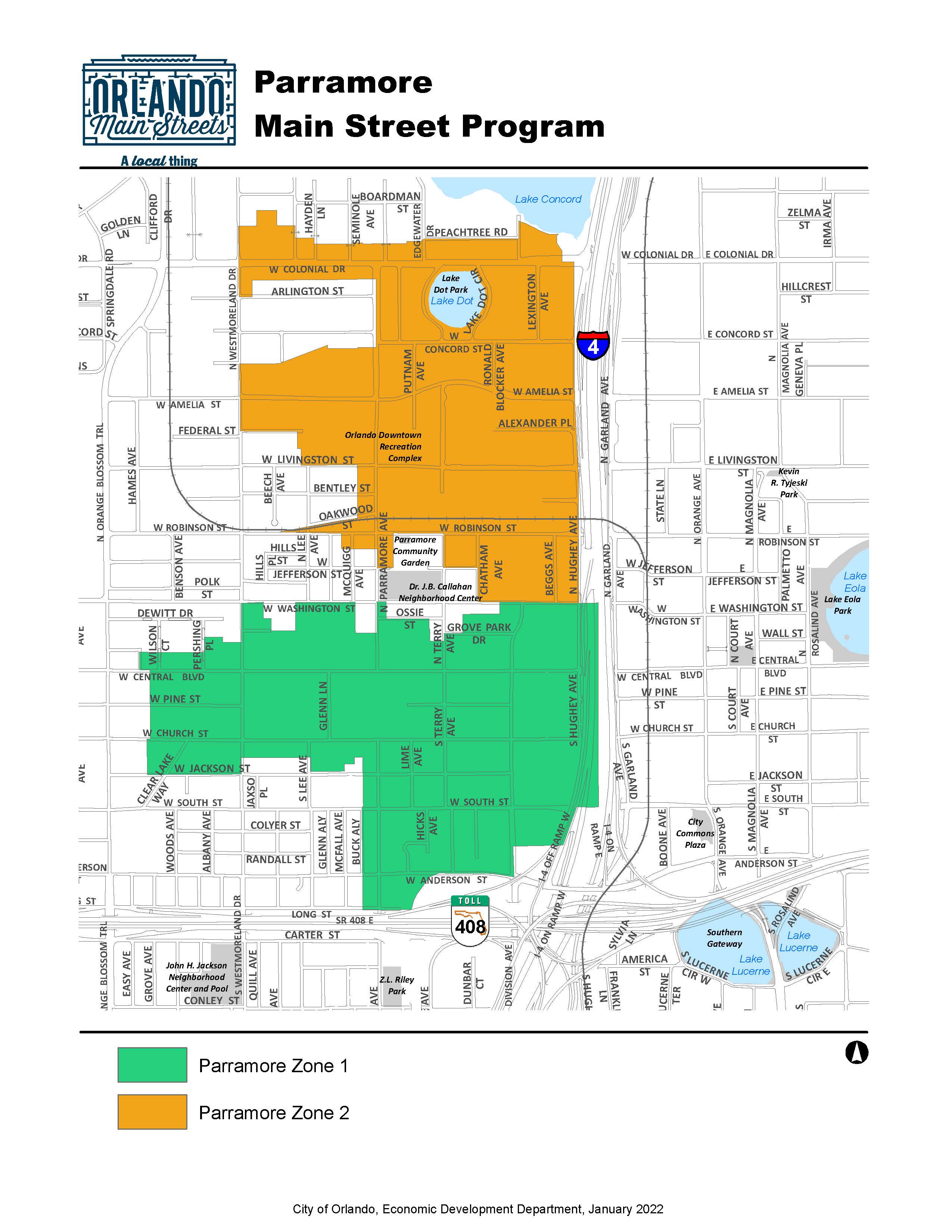 Parramore Main Street map